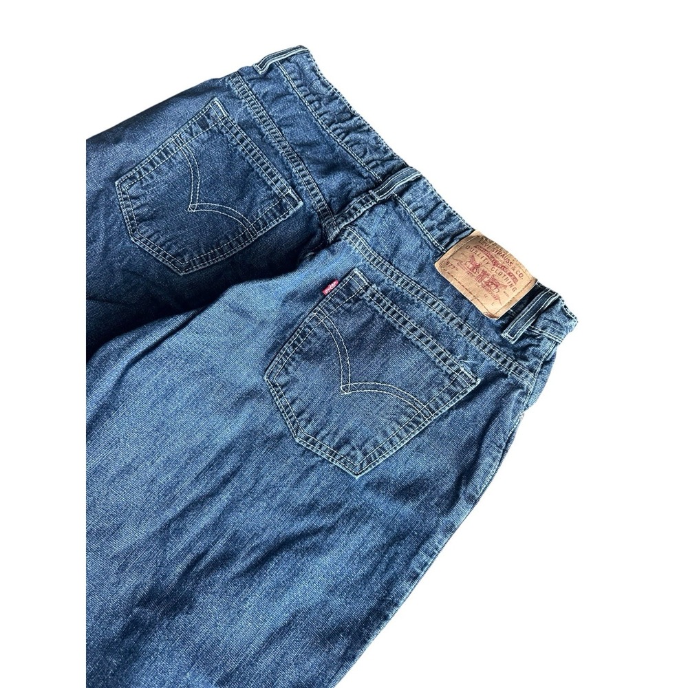 Levi's 577 Jeans Women's 10 MIS Loose Fit Lower Rise Dark Blue Denim Y2K Cropped - Picture 4 of 10